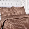 Superior Polka Dot Cotton Blend 600 Thread Count Duvet Cover Set, Oversized Comforter Cover, Retro Bedding Essentials, Button Closure, Includes 1 Duvet Cover, 2 Pillow Shams, Full/Queen, Lilac(Taupe)