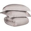 Superior Polka Dot Cotton Blend 600 Thread Count Duvet Cover Set, Oversized Comforter Cover, Retro Bedding Essentials, Button Closure, Includes 1 Duvet Cover, 2 Pillow Shams, Full/Queen, Lilac(Grey – Z)