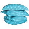 Superior Polka Dot Cotton Blend 600 Thread Count Duvet Cover Set, Oversized Comforter Cover, Retro Bedding Essentials, Button Closure, Includes 1 Duvet Cover, 2 Pillow Shams, Full/Queen, Lilac(Aqua – Z)
