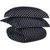 Superior Polka Dot Cotton Blend 600 Thread Count Duvet Cover Set, Oversized Comforter Cover, Retro Bedding Essentials, Button Closure, Includes 1 Duvet Cover, 2 Pillow Shams, Full/Queen, Lilac(Black – Z)