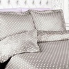 Superior Polka Dot Cotton Blend 600 Thread Count Duvet Cover Set, Oversized Comforter Cover, Retro Bedding Essentials, Button Closure, Includes 1 Duvet Cover, 2 Pillow Shams, Full/Queen, Lilac(Light Grey)