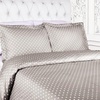 Superior Polka Dot Cotton Blend 600 Thread Count Duvet Cover Set, Oversized Comforter Cover, Retro Bedding Essentials, Button Closure, Includes 1 Duvet Cover, 2 Pillow Shams, Full/Queen, Lilac(Light Grey)