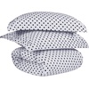 Superior Polka Dot Cotton Blend 600 Thread Count Duvet Cover Set, Oversized Comforter Cover, Retro Bedding Essentials, Button Closure, Includes 1 Duvet Cover, 2 Pillow Shams, Full/Queen, Lilac(White – Z)
