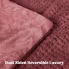 Superior Victoria Heavyweight Reversible Fleece Blanket – Soft Ultra-Soft, Fluffy Double-Layer Mink Blanket Throw for Couch, Bed and Living Room Decor – Cozy, Warm & Heavy Bed Cover, Twin Size, Rust(Dusty Rose)