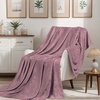 Superior Fleece Blanket, Plush, Fluffy, Soft, Decorative Blankets for Bedroom, Sofa, Fuzzy Bedding, Cute Woven Room Decor, Beautiful Cover, Comfort Essentials, Polka Dot, Throw, Winter Blue(Mauve)