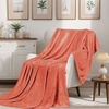 Superior Fleece Blanket, Plush, Fluffy, Soft, Decorative Blankets for Bedroom, Sofa, Fuzzy Bedding, Cute Woven Room Decor, Beautiful Cover, Comfort Essentials, Polka Dot, Throw, Winter Blue(Creamsicle)