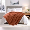Superior Victoria Heavyweight Reversible Fleece Blanket – Soft Ultra-Soft, Fluffy Double-Layer Mink Blanket Throw for Couch, Bed and Living Room Decor – Cozy, Warm & Heavy Bed Cover, Twin Size, Rust(Rust)