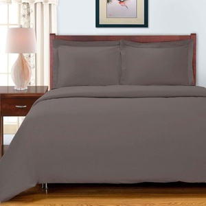 SUPERIOR 700 Thread Count Egyptian Cotton Duvet Cover Bed Set, Luxury Ultra-Soft Modern Solid 3 Piece Bedding Set, Included: One Duvet Cover and Two Pillowshams, White, Queen(Grey – Z)