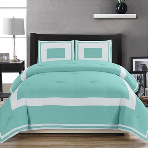 SUPERIOR Grammercy Color Blocked Comforter Set with Pillow Shams, Luxury Hotel Bedding with Soft Microfiber Shell, All Season Down Alternative Fill – Full/Queen, Teal