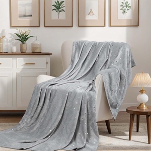 Superior Fleece Blanket, Plush, Fluffy, Soft, Decorative Blankets for Bedroom, Sofa, Fuzzy Bedding, Cute Woven Room Decor, Beautiful Cover, Comfort Essentials, Polka Dot, Throw, Winter Blue(Platinum)