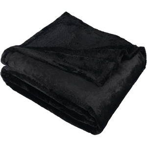 Superior Fleece Blanket, Plush, Fluffy, Soft, Decorative Blankets for Bedroom, Sofa, Fuzzy Bedding, Cute Woven Room Decor, Beautiful Cover, Comfort Essentials, Polka Dot, Throw, Winter Blue(Solid-black)