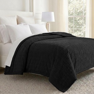 Superior Hope Herringbone Fluffy Fleece Blanket, Soft Plush Embossed Chevron Throw for Couch, Bed and Living Room Decor, Bedroom Essentials, Cozy Lightweight All Season Cover, King Size, Charcoal(Black)