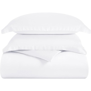 Superior Modal from Beechwood 400 Thread Count Duvet Cover Set, Silky Soft Cool Bedding Essentials, Sateen Weave, Set Includes 1 Duvet Cover with Button Closure, 1 Pillow Sham, Twin/Twin XL, White(White)