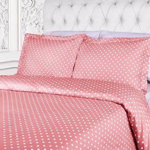 Superior Polka Dot Cotton Blend 600 Thread Count Duvet Cover Set, Oversized Comforter Cover, Retro Bedding Essentials, Button Closure, Includes 1 Duvet Cover, 2 Pillow Shams, Full/Queen, Lilac(Pink – Z)