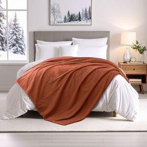 Superior Victoria Heavyweight Reversible Fleece Blanket – Soft Ultra-Soft, Fluffy Double-Layer Mink Blanket Throw for Couch, Bed and Living Room Decor – Cozy, Warm & Heavy Bed Cover, Twin Size, Rust(Rust)
