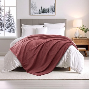 Superior Victoria Heavyweight Reversible Fleece Blanket – Soft Ultra-Soft, Fluffy Double-Layer Mink Blanket Throw for Couch, Bed and Living Room Decor – Cozy, Warm & Heavy Bed Cover, Twin Size, Rust(Dusty Rose)
