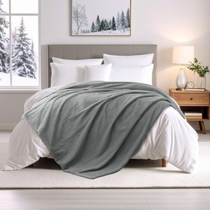 Superior Victoria Heavyweight Reversible Fleece Blanket – Soft Ultra-Soft, Fluffy Double-Layer Mink Blanket Throw for Couch, Bed and Living Room Decor – Cozy, Warm & Heavy Bed Cover, Twin Size, Rust(Grey)