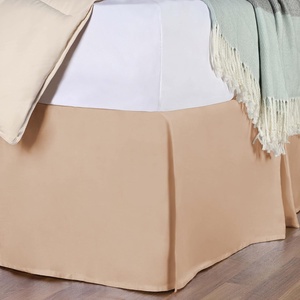 Superior Premium Combed Cotton, Bed Skirt with 15″ Drop, Classic Pleated Sides and Split Corners to Accommodate Bed Posts, Mocha – King(Beige)