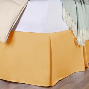 Superior Premium Combed Cotton, Bed Skirt with 15″ Drop, Classic Pleated Sides and Split Corners to Accommodate Bed Posts, Mocha – King(Gold)