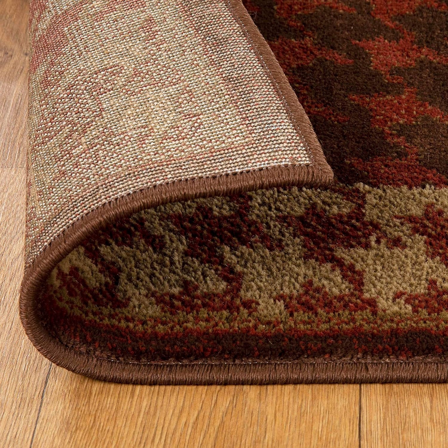 image:imageSuperior Indoor Runner Rug Jute Backing Modern Farmhouse Checkered Houndstooth Ideal for Entry Living Room Kitchen Bedroom Hallway Floor Cover Natte Collection 2 7 x 8 Mocha