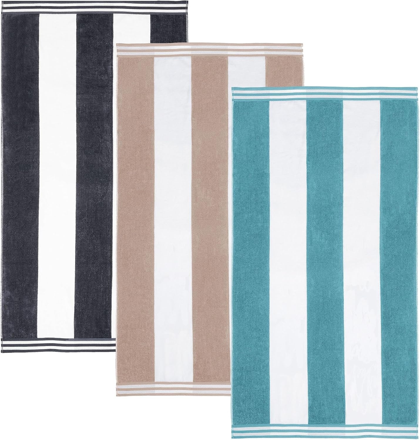 image:imageSuperior Cabana Stripe Oversized Cotton Beach Towels 4 Pc MultiColorMulticolor
