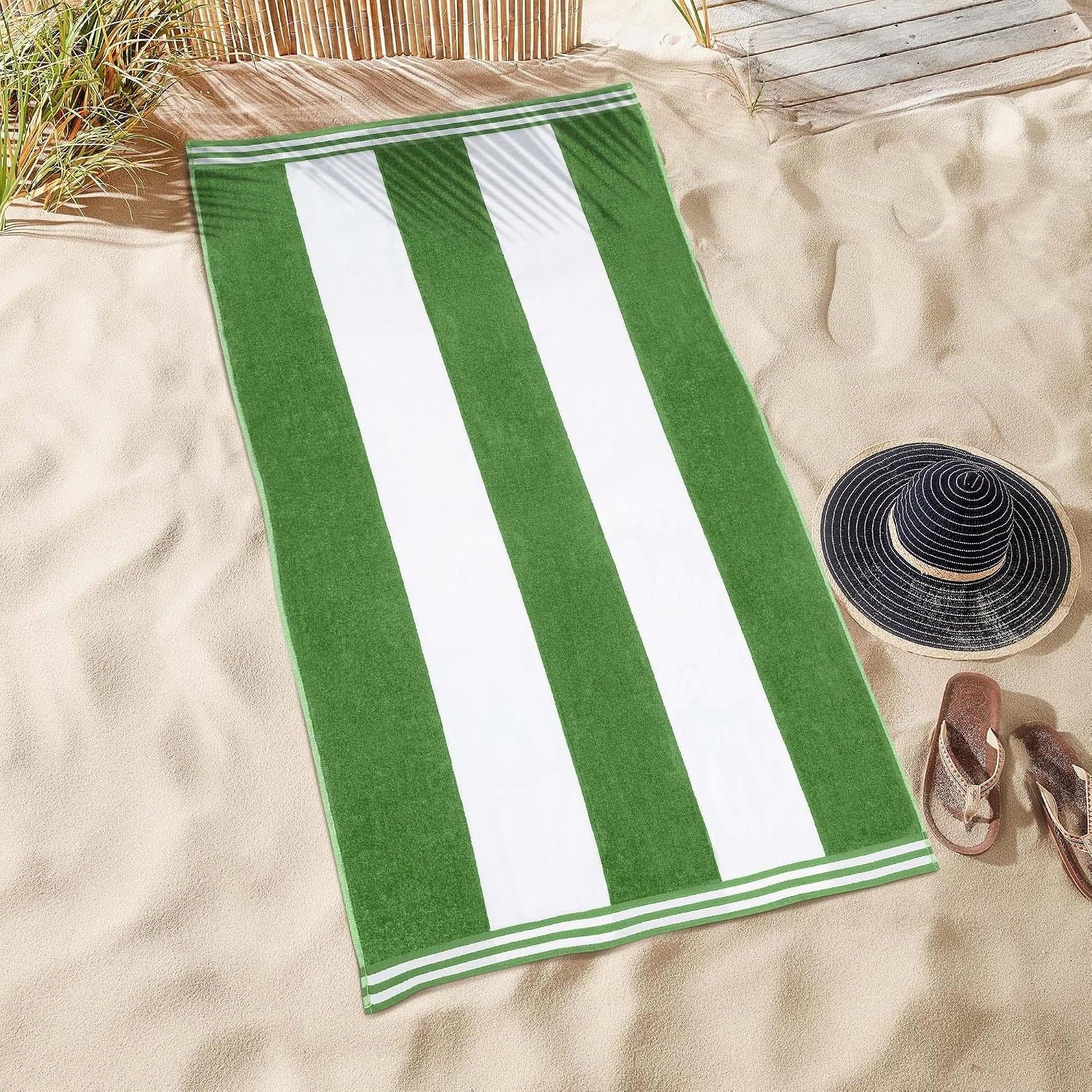 image:imageSuperior Cabana Stripe Oversized Cotton Beach Towels 4 Pc MultiColorMulticolor