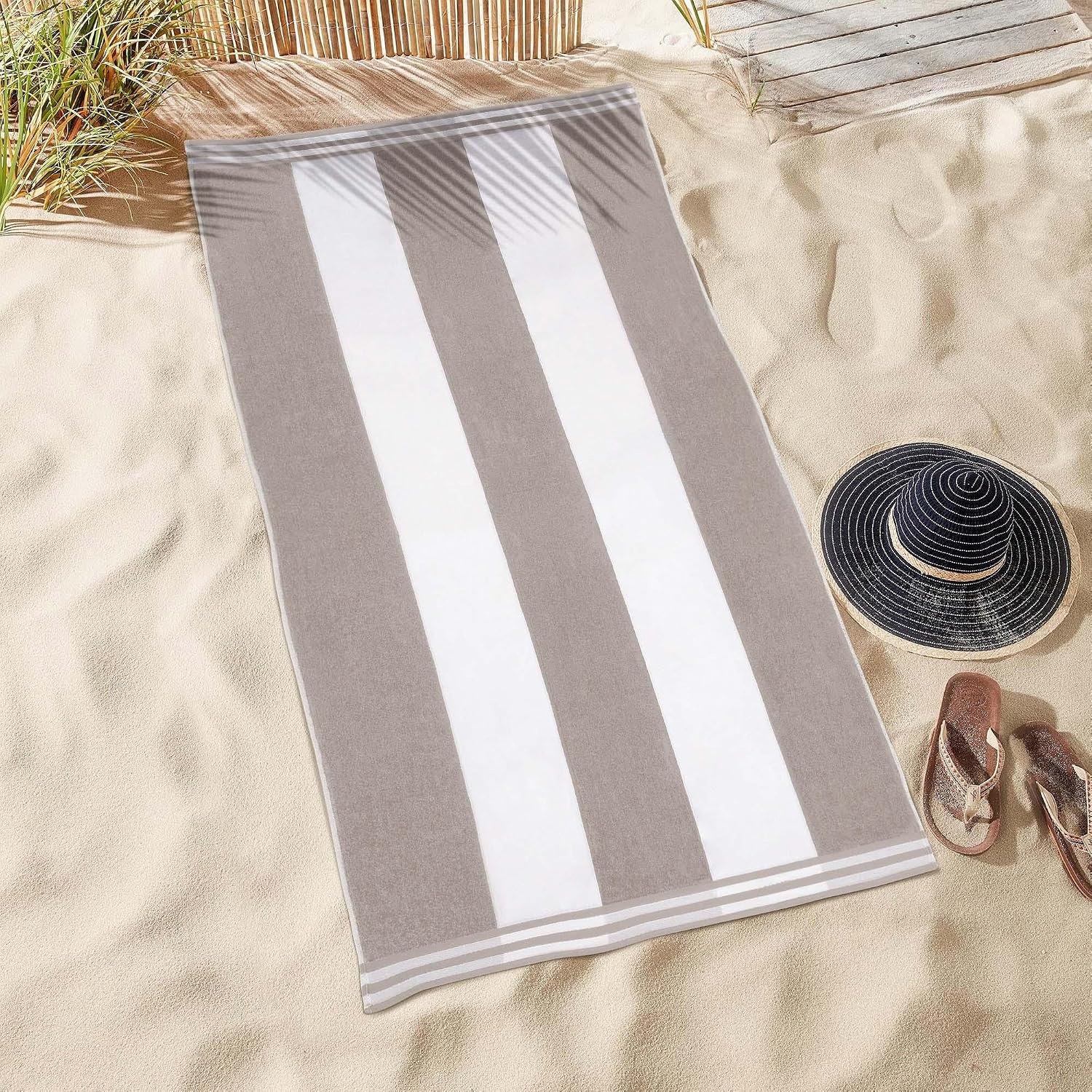 image:imageSuperior Cabana Stripe Oversized Cotton Beach Towels 4 Pc MultiColorMulticolor