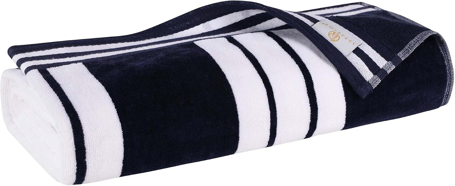 image:imageSuperior Striped Cotton Reversible Beach Towel Set 6 PC Multi ColorBlue