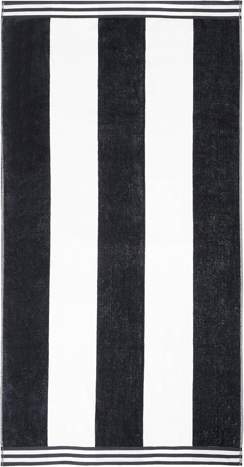 image:imageSuperior Striped Cotton Reversible Beach Towel Set 6 PC Multi ColorCharcoal
