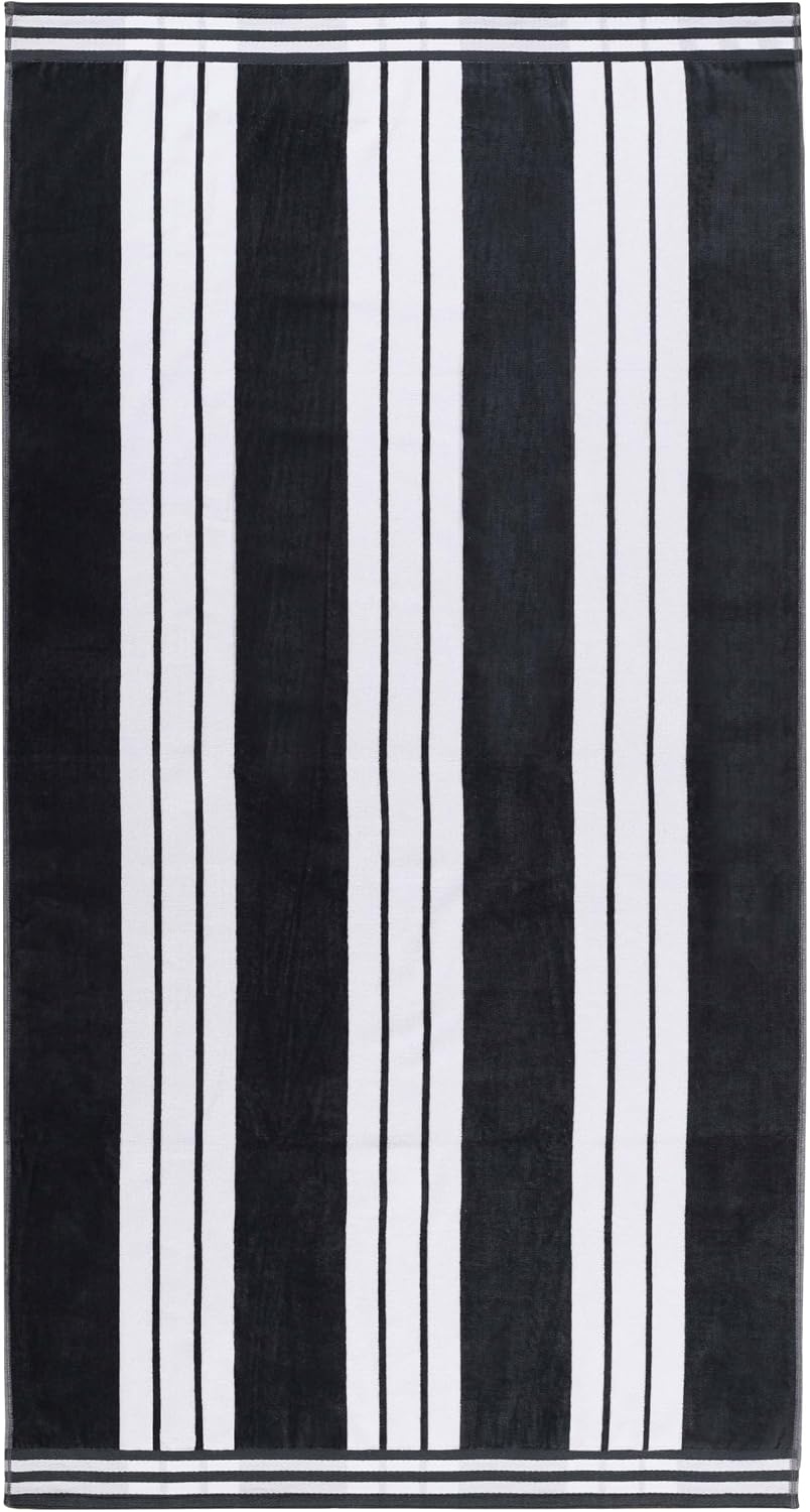 image:imageSuperior Striped Cotton Reversible Beach Towel Set 6 PC Multi ColorCharcoal