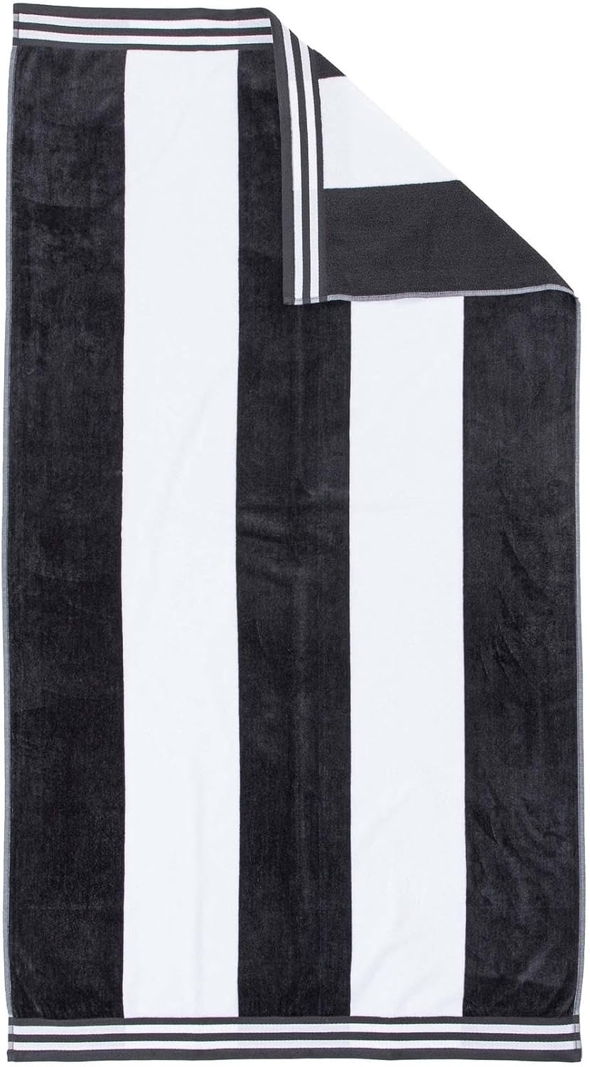 image:imageSuperior Striped Cotton Reversible Beach Towel Set 6 PC Multi ColorCharcoal