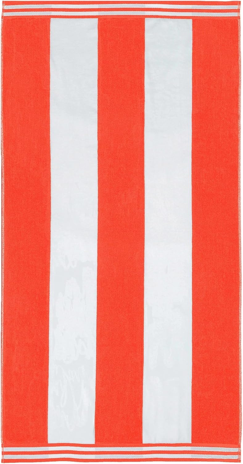 image:imageSuperior Striped Cotton Reversible Beach Towel Set 6 PC Multi ColorCoral