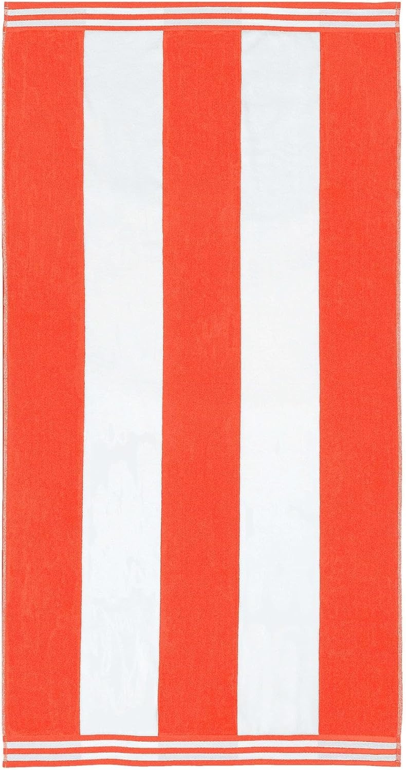 image:imageSuperior Striped Cotton Reversible Beach Towel Set 6 PC Multi ColorCoral