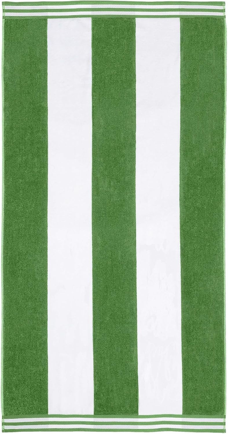 image:imageSuperior Striped Cotton Reversible Beach Towel Set 6 PC Multi ColorDark Green