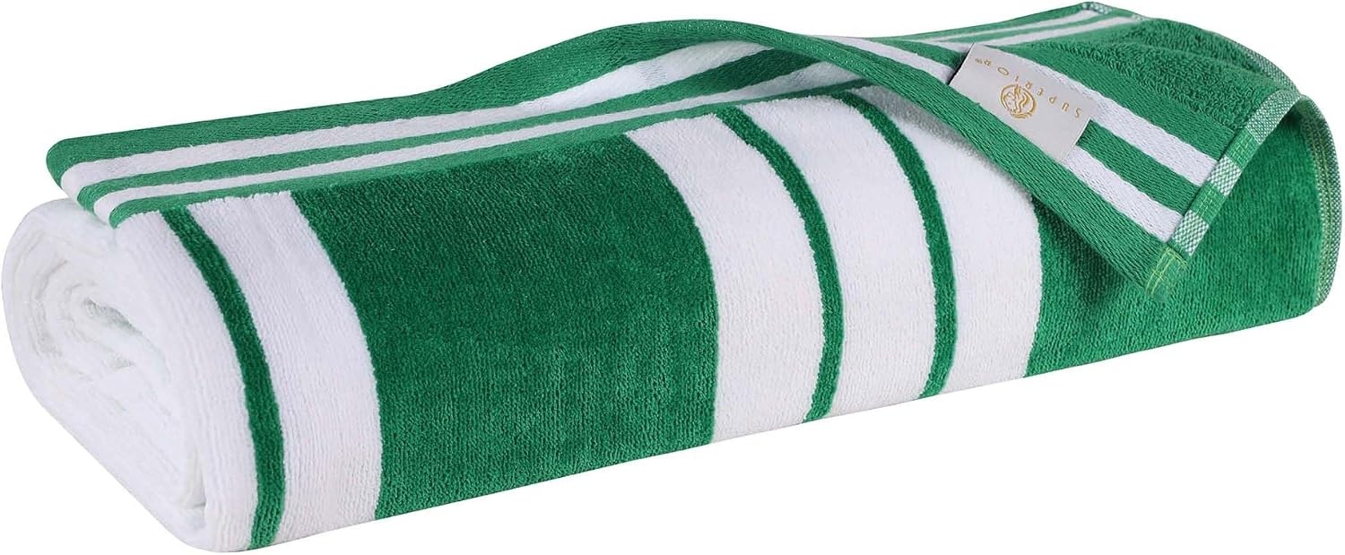image:imageSuperior Striped Cotton Reversible Beach Towel Set 6 PC Multi ColorDark Green
