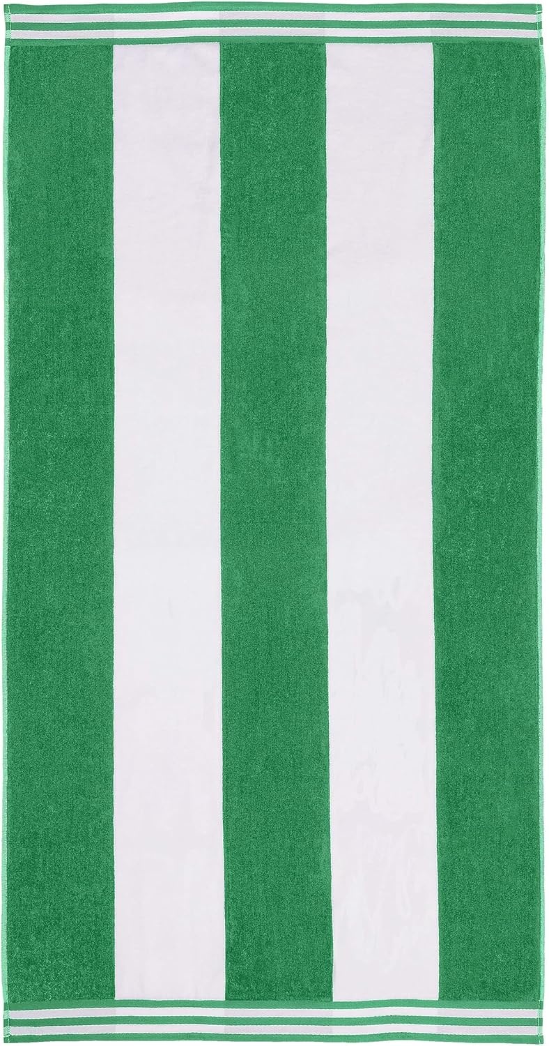 image:imageSuperior Striped Cotton Reversible Beach Towel Set 6 PC Multi ColorDark Green