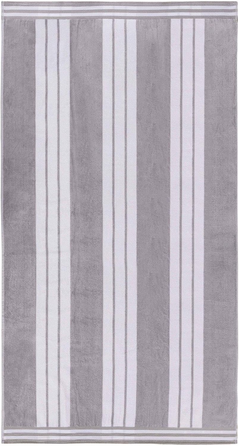 image:imageSuperior Striped Cotton Reversible Beach Towel Set 6 PC Multi ColorLight Grey