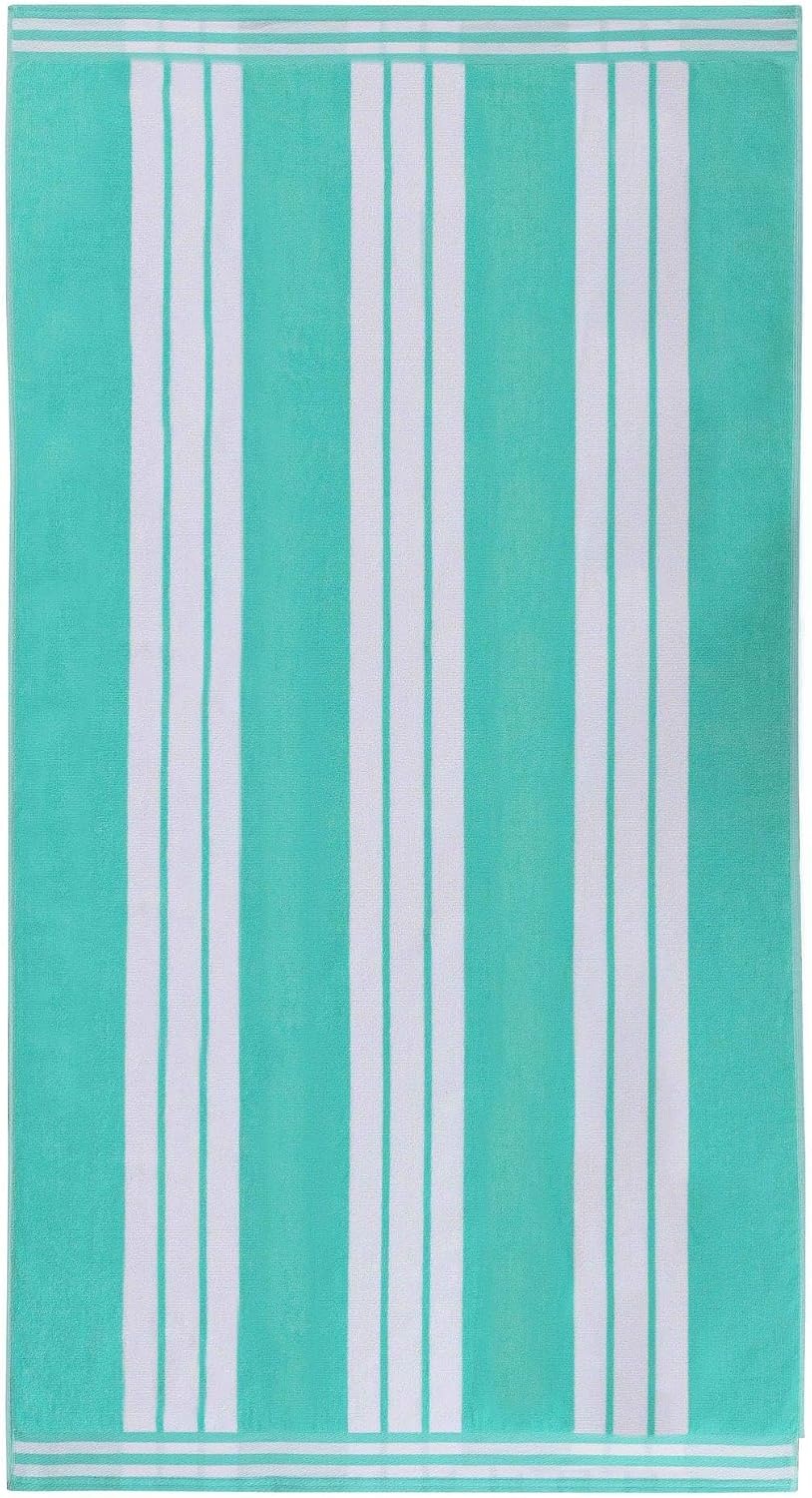 image:imageSuperior Striped Cotton Reversible Beach Towel Set 6 PC Multi ColorMint