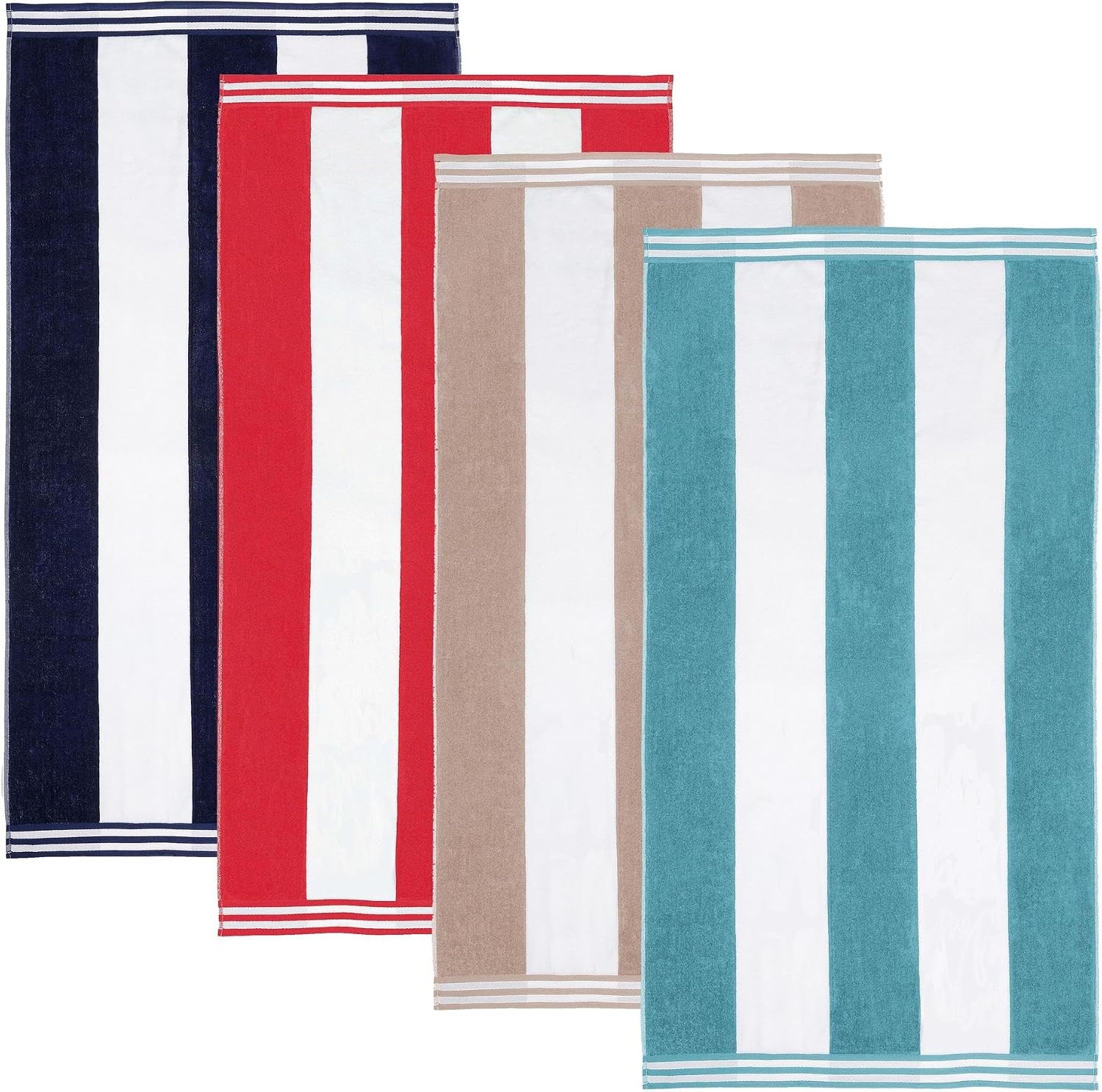 image:imageSuperior Striped Cotton Reversible Beach Towel Set 6 PC Multi ColorMulticolor