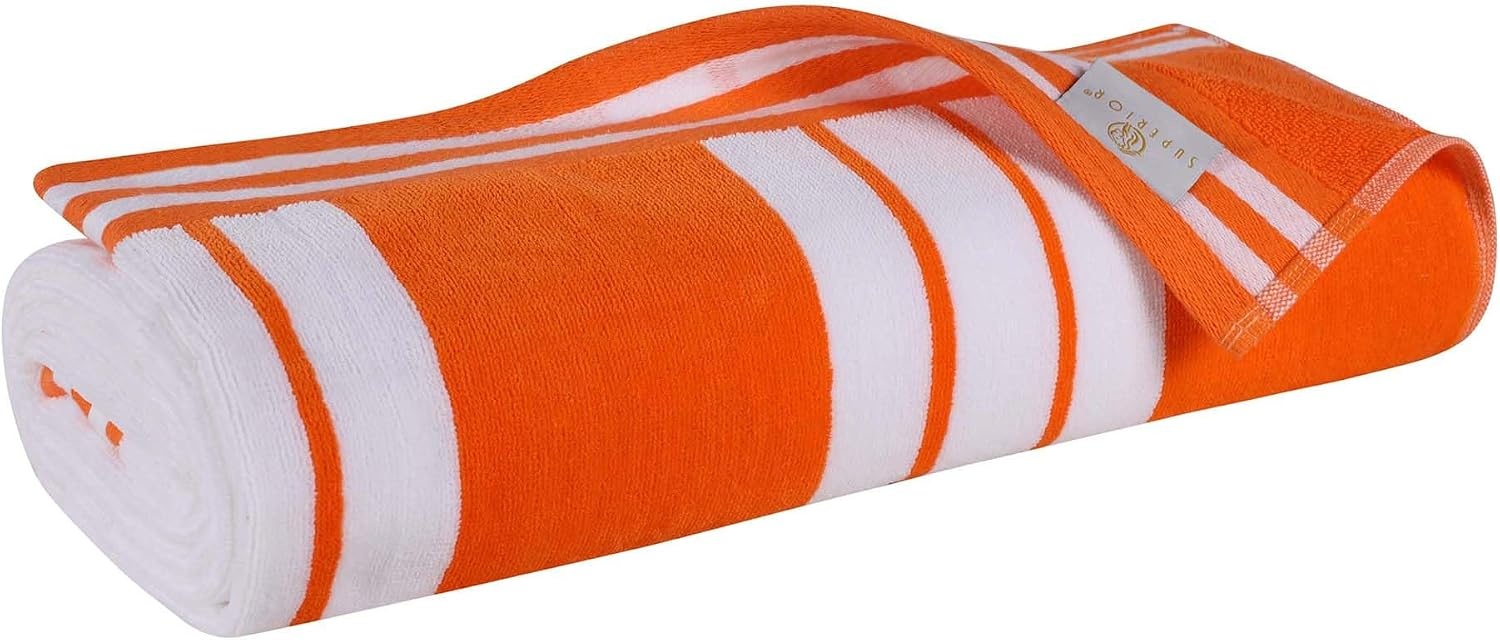 image:imageSuperior Striped Cotton Reversible Beach Towel Set 6 PC Multi ColorOrange