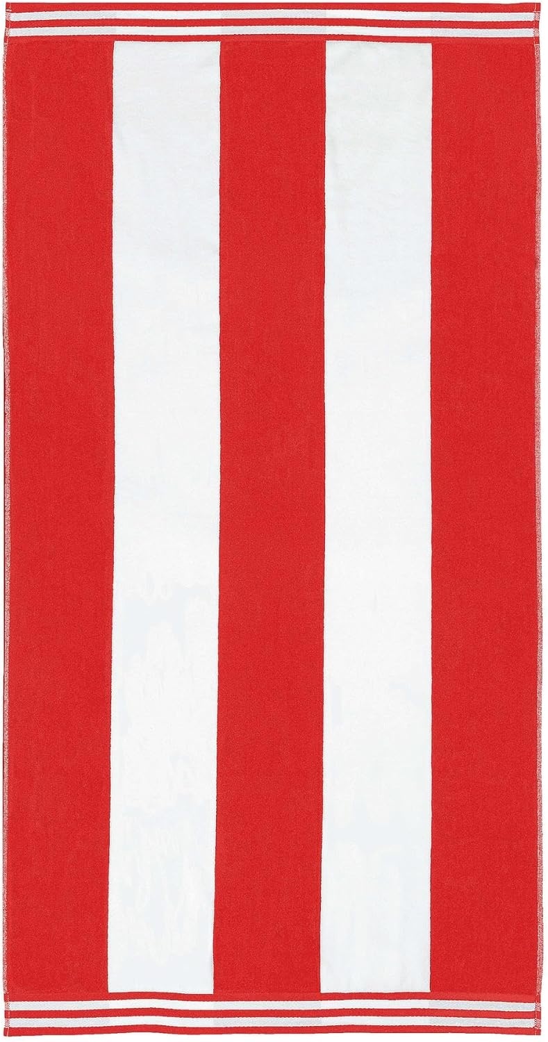 image:imageSuperior Striped Cotton Reversible Beach Towel Set 6 PC Multi ColorRed