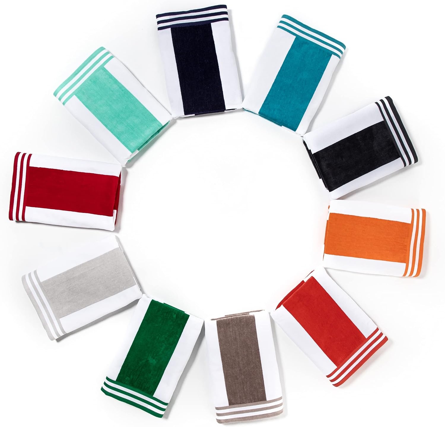 image:imageSuperior Striped Cotton Reversible Beach Towel Set 6 PC Multi ColorRed