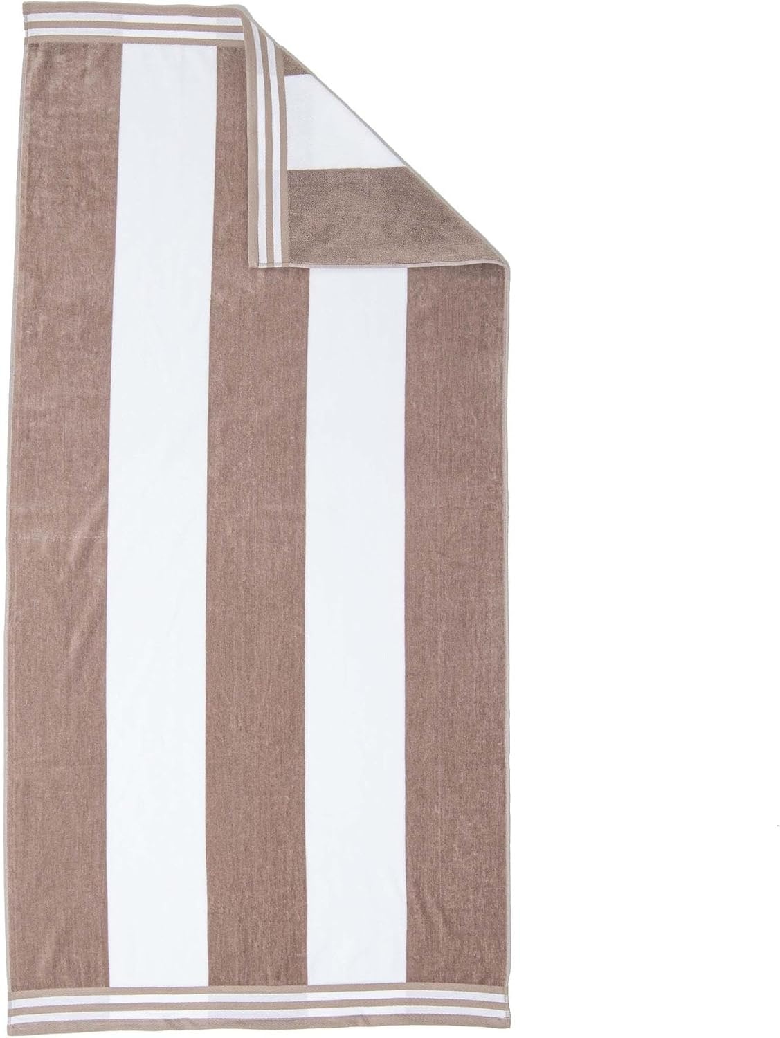 image:imageSuperior Striped Cotton Reversible Beach Towel Set 6 PC Multi ColorTaupe