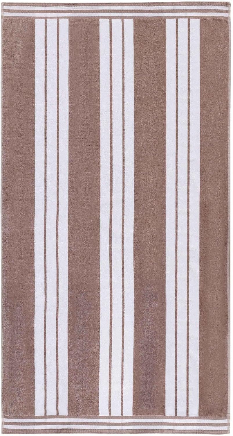 image:imageSuperior Striped Cotton Reversible Beach Towel Set 6 PC Multi ColorTaupe