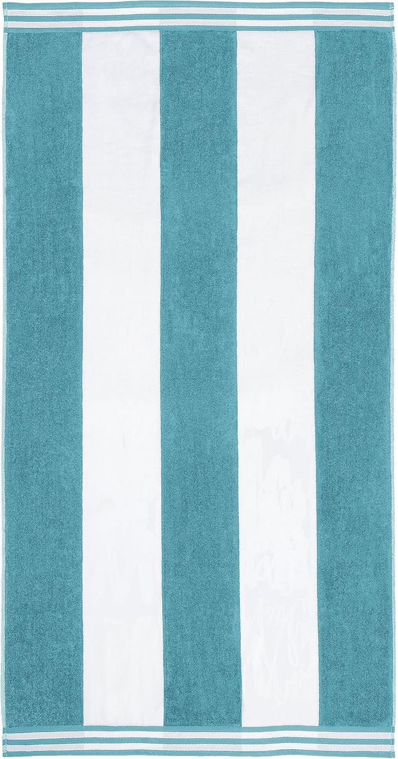image:imageSuperior Striped Cotton Reversible Beach Towel Set 6 PC Multi ColorTurquoise