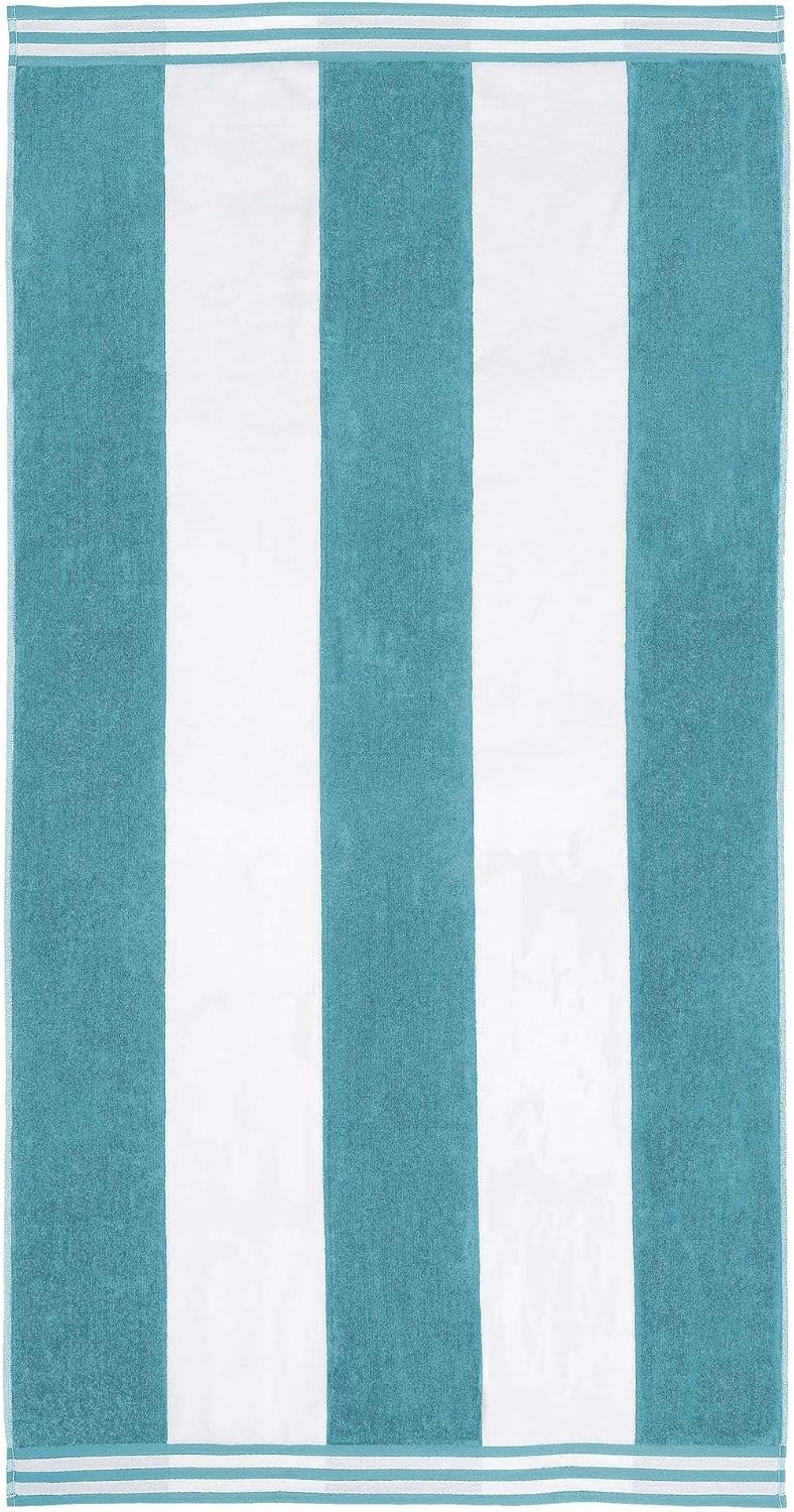 image:imageSuperior Striped Cotton Reversible Beach Towel Set 6 PC Multi ColorTurquoise