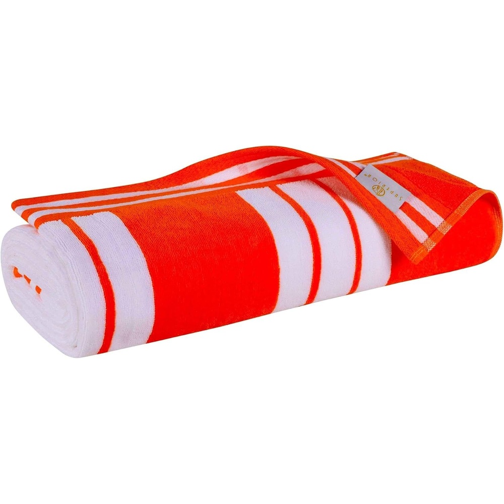 image:imageSuperior Striped Cotton Reversible Beach Towel Set 6 PC Multi ColorCoral