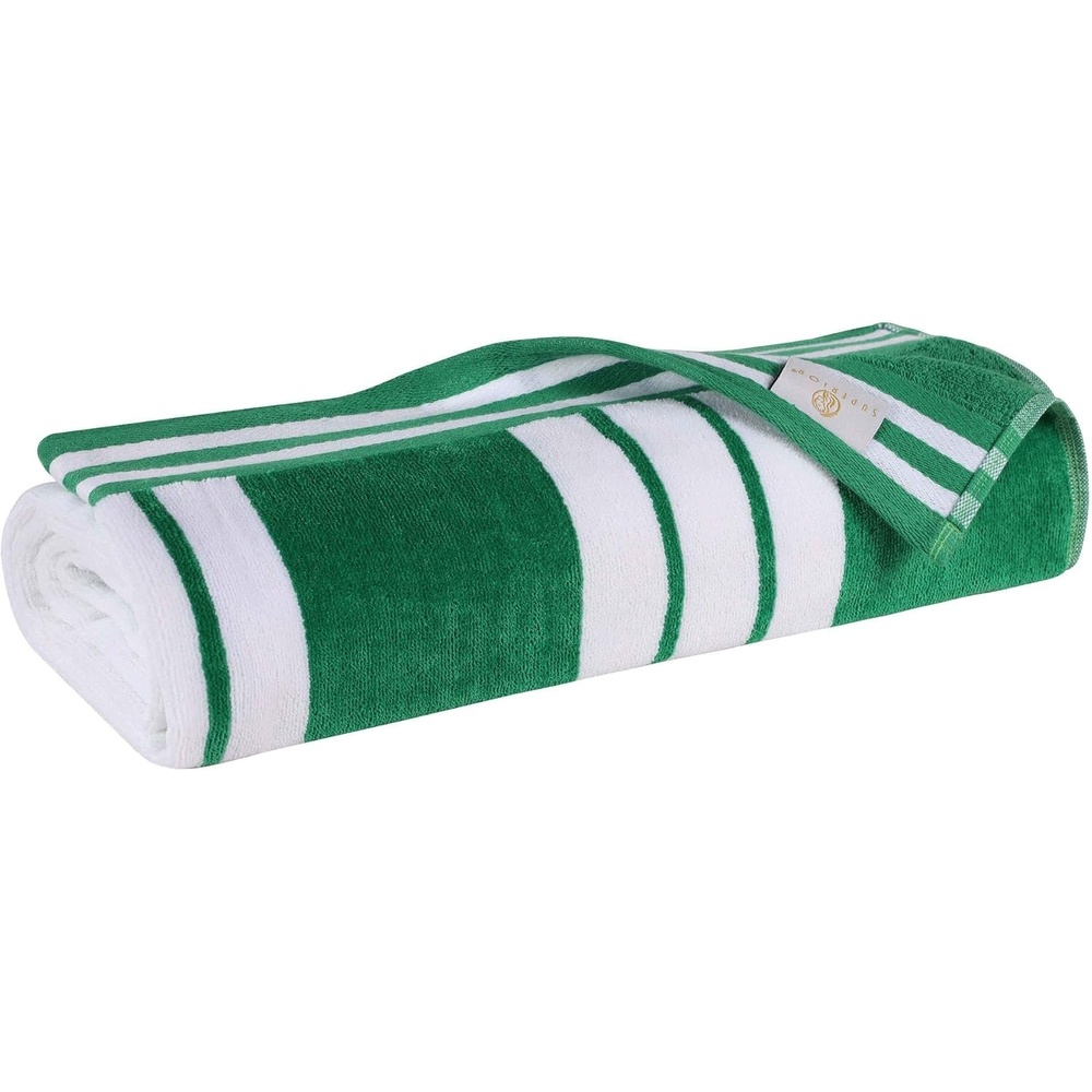 image:imageSuperior Striped Cotton Reversible Beach Towel Set 6 PC Multi ColorDark Green