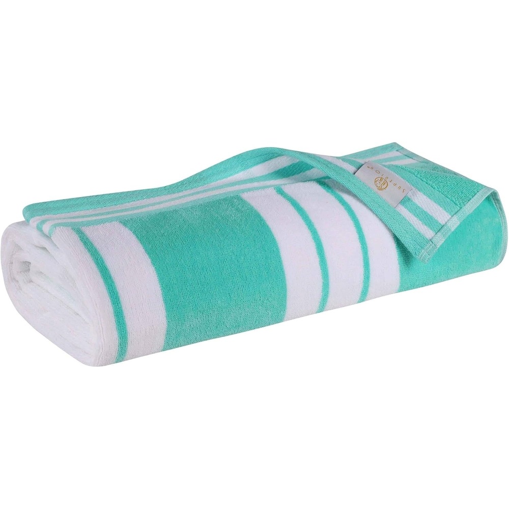 image:imageSuperior Striped Cotton Reversible Beach Towel Set 6 PC Multi ColorMint