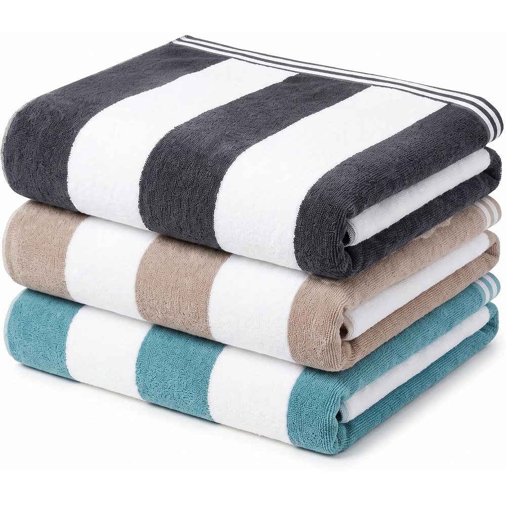 image:imageSuperior Striped Cotton Reversible Beach Towel Set 6 PC Multi ColorMulticolor